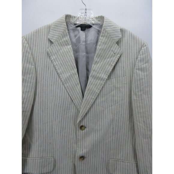 Express Sport Coat 42 Linen Blazer Jacket Striped Design Studio Preppy - Picture 2 of 12